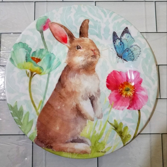 Lisa Audit Bunny Melamine 8.5 Inch Plate - Picture 1 of 6
